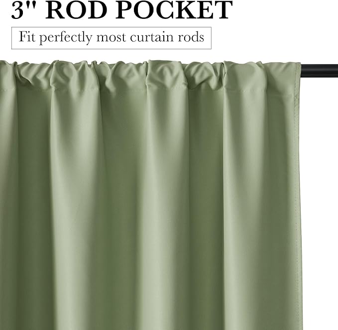 RYB HOME Bedroom Blackout Curtains 84 inches Long, 100% Blackout | Thermal - Image 2