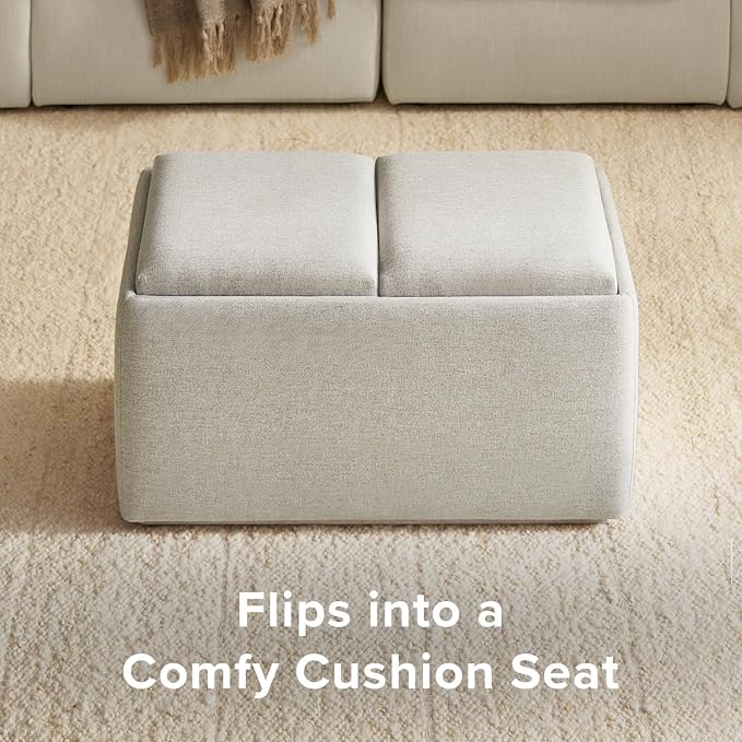 mopio Levi Storage Bench with Reversible Tray, Modern Storage Coffee Table - Image 3