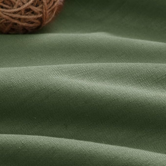 Olive Green 100% Blackout Curtains 90 Inch Length 2 Panels Set - Image 3