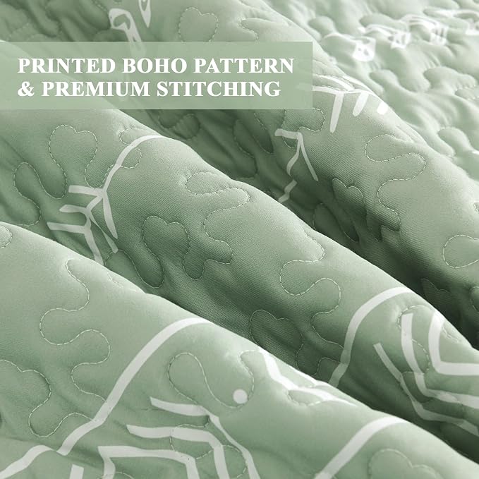 Sage Green California King Quilt Set - Image 6