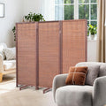 Bamboo Room Divider 3 Panel 47" H, 360°Rotating Feet Privacy Screen, Portable by JVVMNJLK