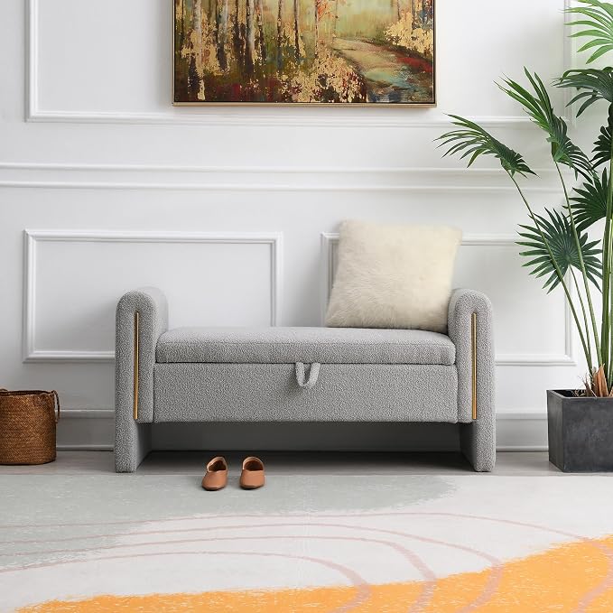 Modern Teddy Fabric Bed End Bench - Image 3
