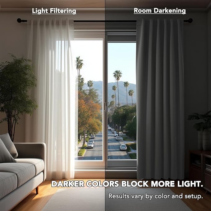 Deconovo Room Darkening Curtains Back Tab and Rod Pocket Curtains Thermal - Image 7
