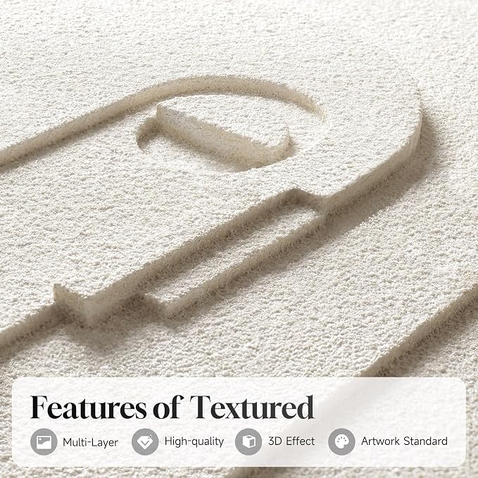 Large 3D Textured Framed Neutral Abstract Wall Art - Image 6