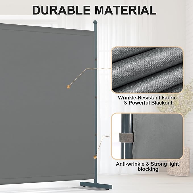 Room Divider Single Panel, 6FT Large Privacy Screen - Image 3