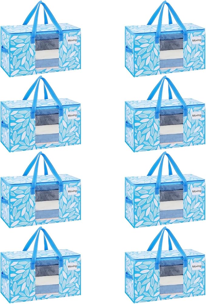 VENO Moving Bags, Wide Open Top, Spring Breeze, 8 Pack | Moving boxes by Veno