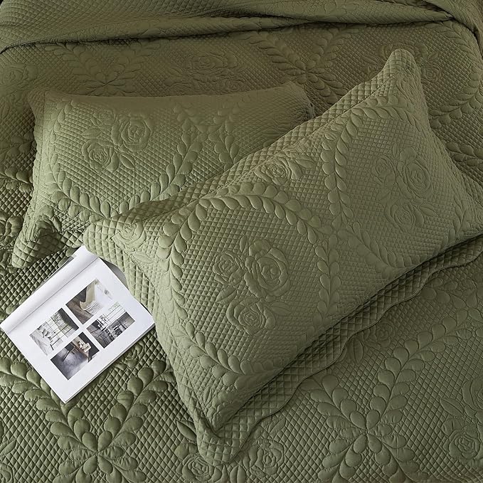 EVENHUG Oversized King Bedspreads California King Quilt Set - Image 9