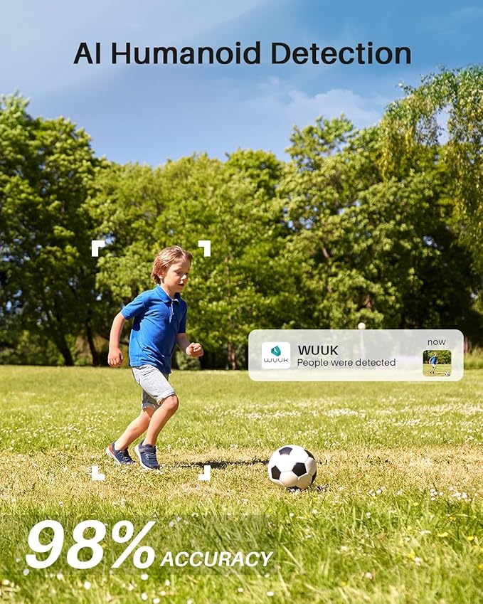 WUUK Add-on Outdoor Camera, Requires Base Station, Home Security Cameras Wireless Outdoor, 2K HD, No Monthly Fee, Compatible with Alexa & Google, Color Night Vision