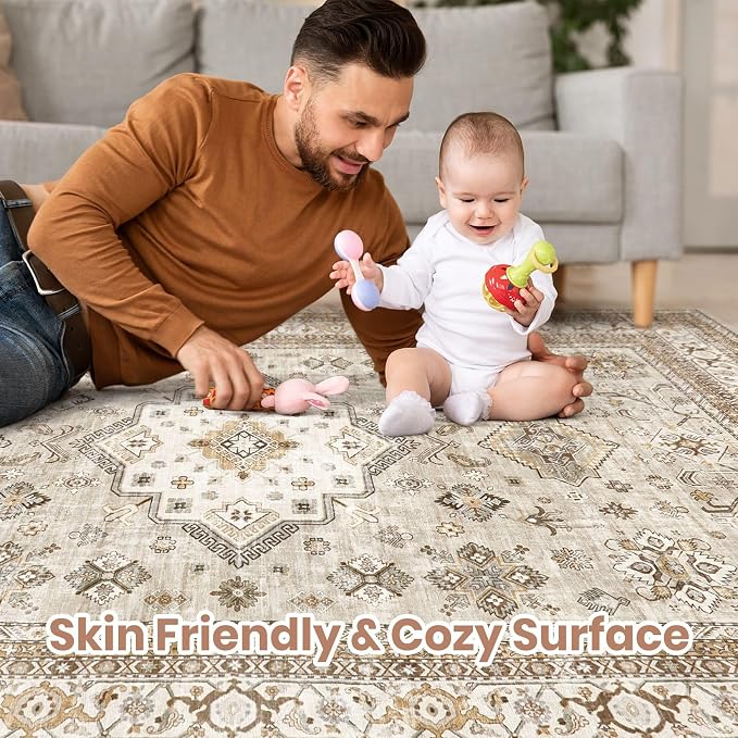 cotiled 9x9 Area Rug for Living Room, Traditional, Dining Room, and Home Office - Image 3