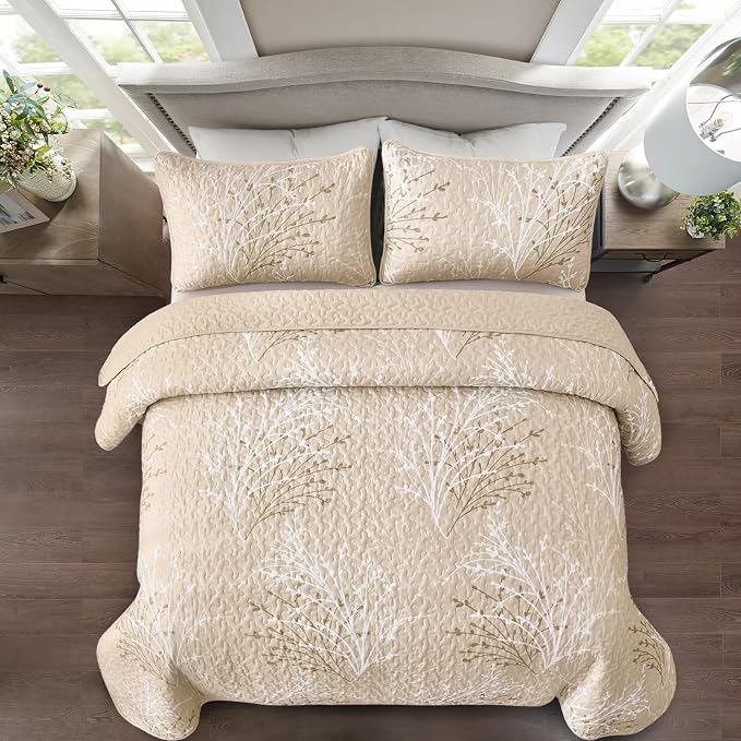 DJY Beige Quilt Set California King Size - Image 3