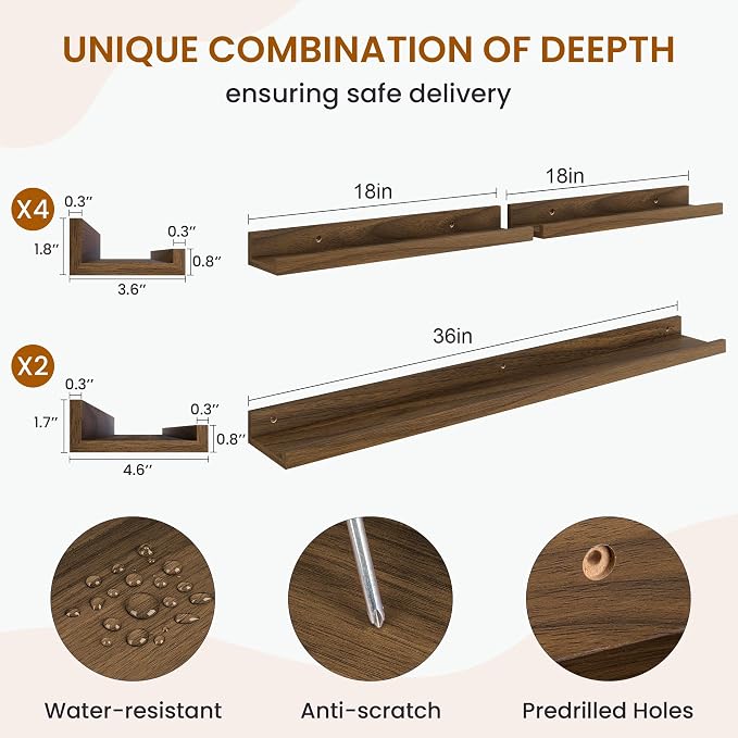 Picture Ledge Shelf, Floating Shelves - Image 3