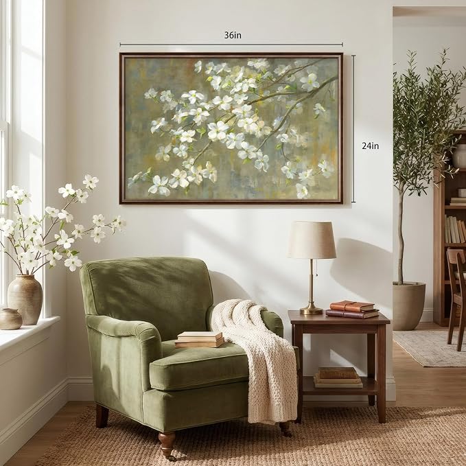 Framed Vintage Floral Wall Art, Rustic Retro Flower Picture - Image 5