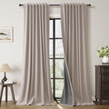 Apricot Linen 100% Black Out Curtains by Guken