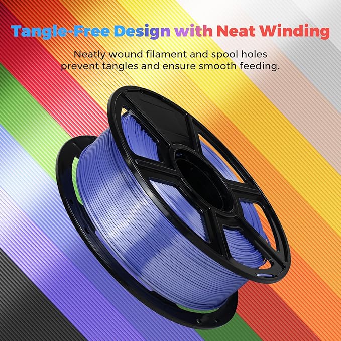 FLASHFORGE Silk PLA Filament 1.75mm Violet, 3D Printer Filament 1kg (2.2lbs) Spool, Smooth and Silky Texture 3D Printing Filament, Dimensional Accuracy +/- 0.02mm