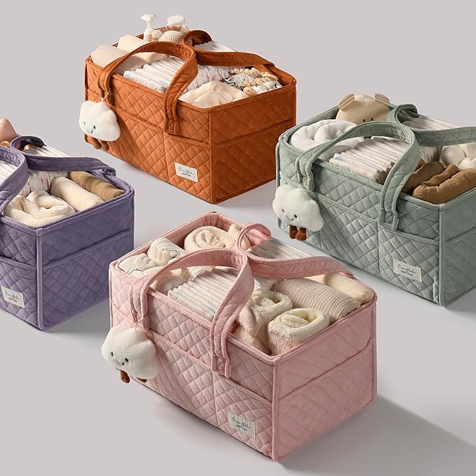 Baby Diaper Caddy Organizer, Baby Basket Shower Gift, Portable Changing Table - Image 8