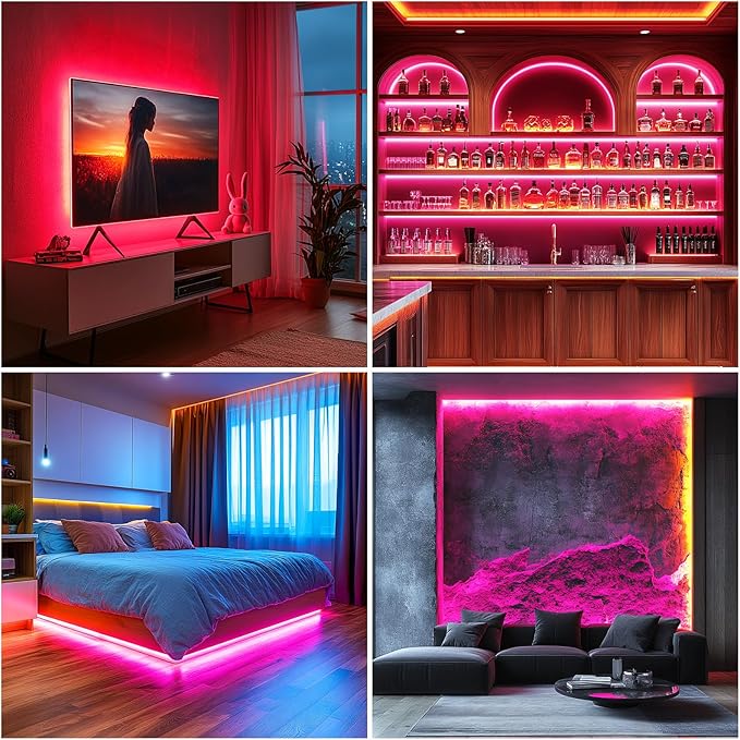 UVTaoYuan Short Led Strip Lights Pink 5V USB LED Lighting COB LED Strip Pink Flexible LED Tape Light Not Dimmable Small led, for Display Cabinet, Home DIY Lighting Room Decor TV Lights (3.28FT/1M)