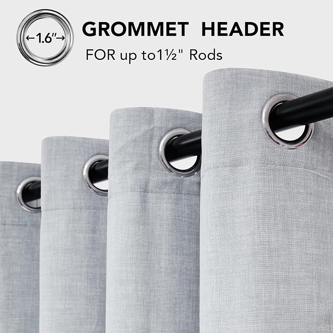 Deconovo Light Grey Linen Curtains - Image 5