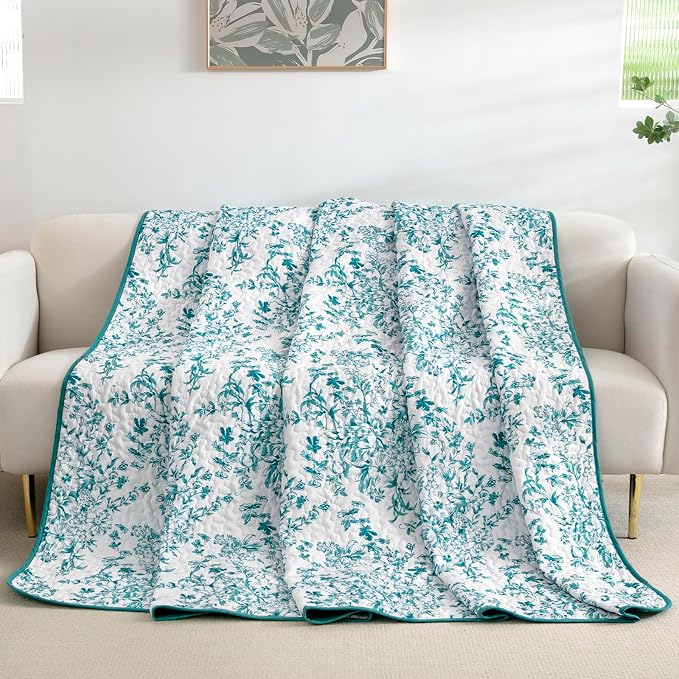 WONGS BEDDING Botanical King Quilt Bedding Set, Soft Bedspread, Polyester - Image 8