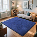 4x6 Blue Rug for Bedroom, Fluffy Shag Area Rugs Small Carpet Bedside Rug | by Yongyangjuxi