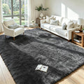 4x6 Fluffy Area Rug for Living Room: Soft Non-Slip Grey Shag Bedroom Carpet | by Oriannal