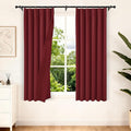 Etherealveil Wine Red Pinch Pleated Blackout Curtains 2 Panels 40"x63" | Back by Etherealveil