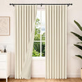 Etherealveil Beige Pinch Pleated Blackout Curtains 2 Panels 60"x90" | Back Tabs by Etherealveil