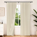 Etherealveil Beige Pinch Pleated Blackout Curtains 2 Panels 60"x102" | Back Tabs by Etherealveil