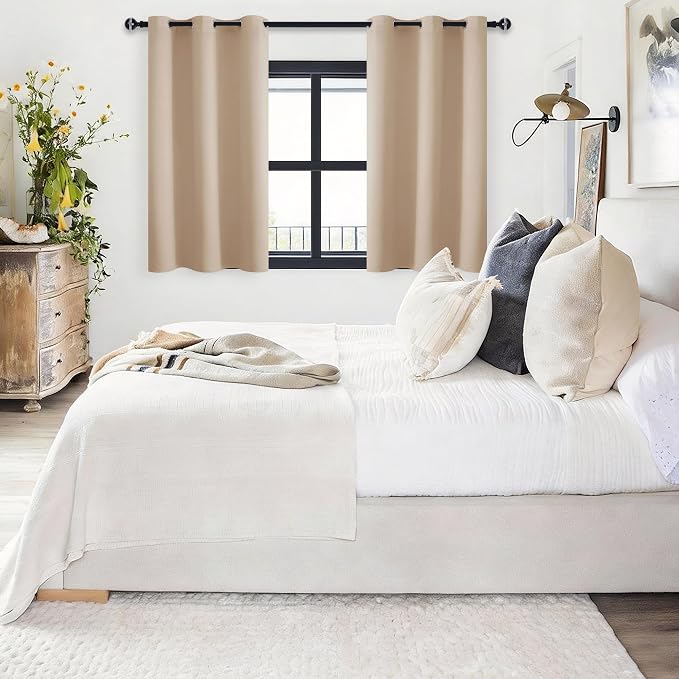 Short Blackout Curtains for Bedroom, 42 x 45 Inch, 2 Panels | Thermal Insulated - Image 6