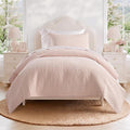 100% Cotton Cross Stitch Quilt Set, Ballet Pink | 100% Cotton, Elegant Cross by EVERGRACEHOME