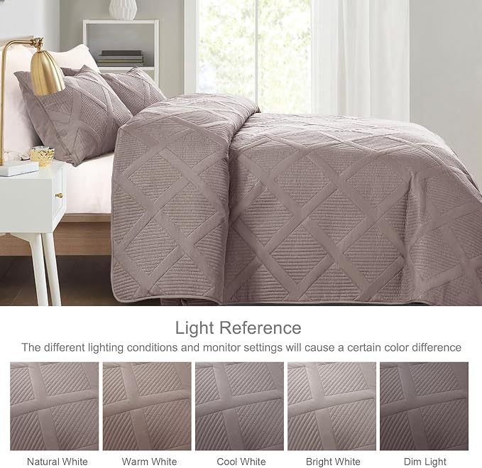 Exclusivo Mezcla Quilts Queen Size, Taupe | Soft Bedspreads - Image 3