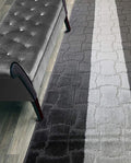 Custom Length Hallway Runner Rug,Slip Resistant,Puzzle Anthracite, 26 Inch X 20 feet, Sold and Priced Per Foot