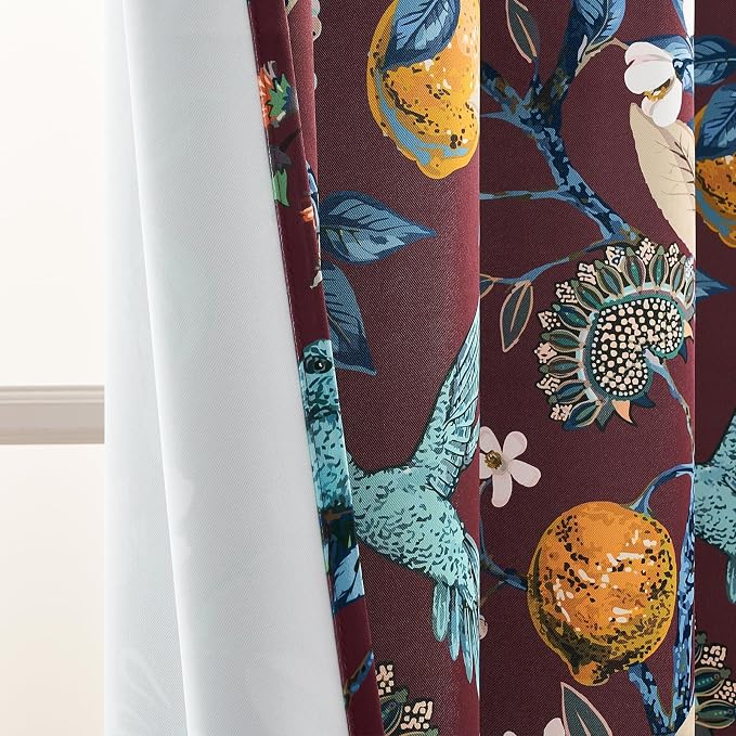 Topfinel Rust Boho Floral Curtains 72 Inches Long French Country Grommet - Image 6