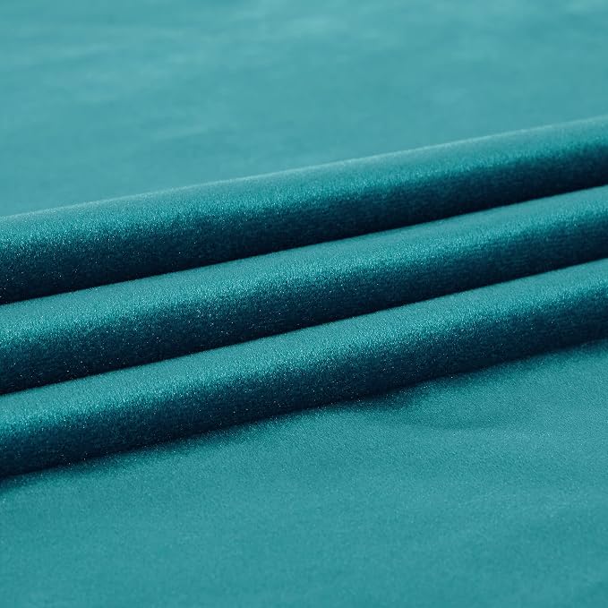 Luxury Teal Velvet Curtains 108 inches Length - Image 6