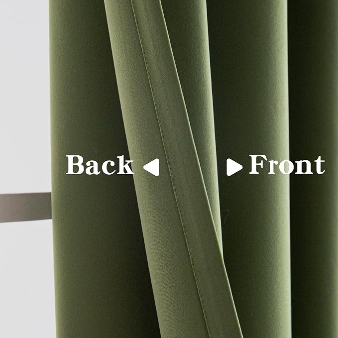 IGEMAEVE Blackout Curtains for Bedroom Grommet Olive Green 52" W x 84" L | - Image 4