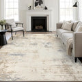 5x8 Area Rug Living Room: Modern Washable Soft Carpet Beige Brown | by FXRHLP