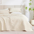 EXQ Home Queen Quilt Set Leaf Pattern Beige Bedspread | Bedding Set by EXQHomeTexitleCoLtd