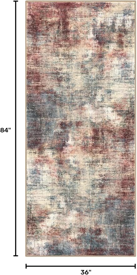 Abstract Runner Rug 3x7 Ft Washable Runners - Image 2