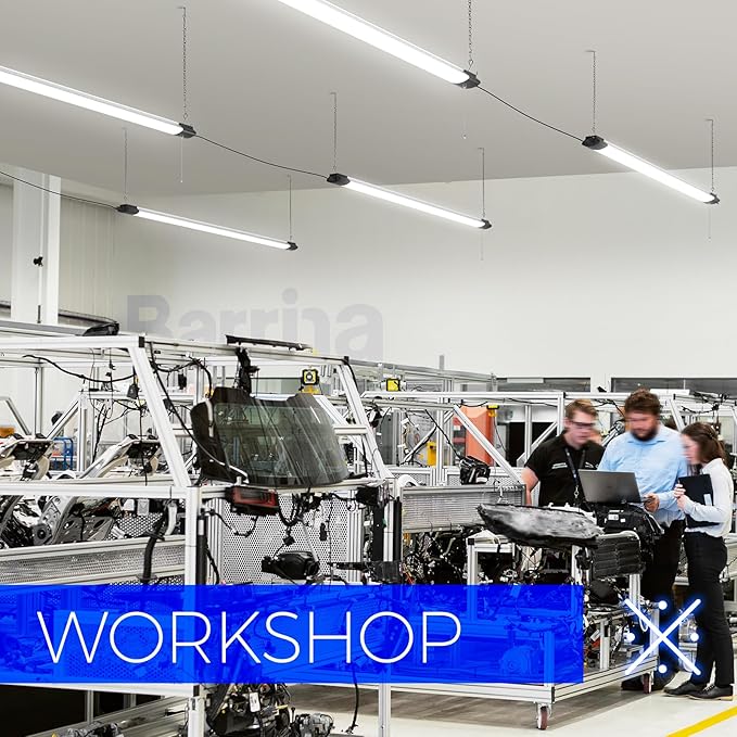 Barrina BS84 LED Shop Lights for Workshop 4FT, 84W, 10000LM, 5000K Utility Shop Lights, Pull Chain ON/Off, Hanging or Flush Mount, ETL, 6 Packs