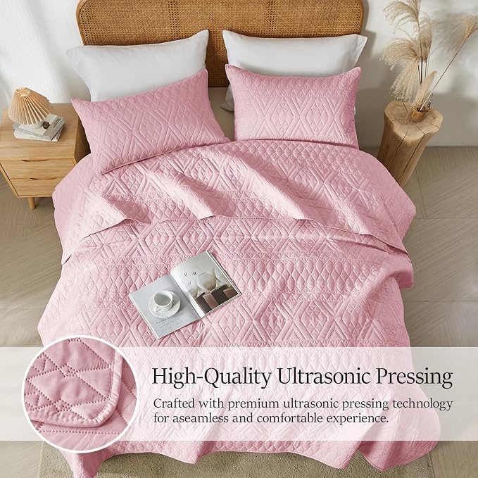 akkialla King/Cal King Quilt Set, Boho Geometric Pattern, Soft All-Season - Image 3