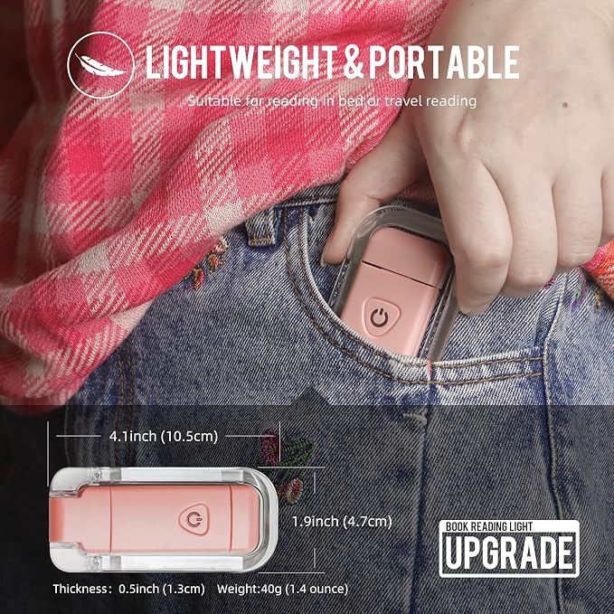 EGWASER Book Reading Light, Portable USB Rechargeable LED Clip on Book Lights - Image 7