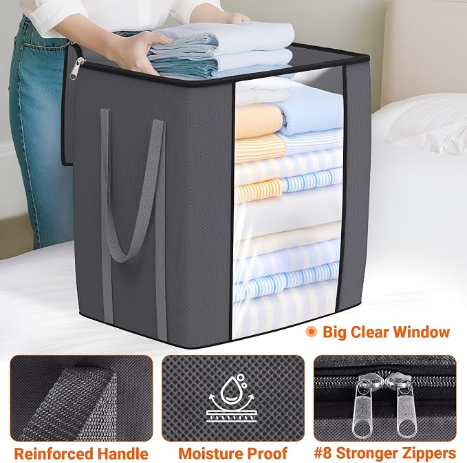 TasticTotes 120L Extra Large Blanket Clothes Storage Bags, 1 Pack | Foldable - Image 4