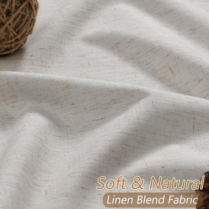 Light Beige Extra Long 100% Blackout Curtains 120 Inch Length 2 Panels Set - Image 3