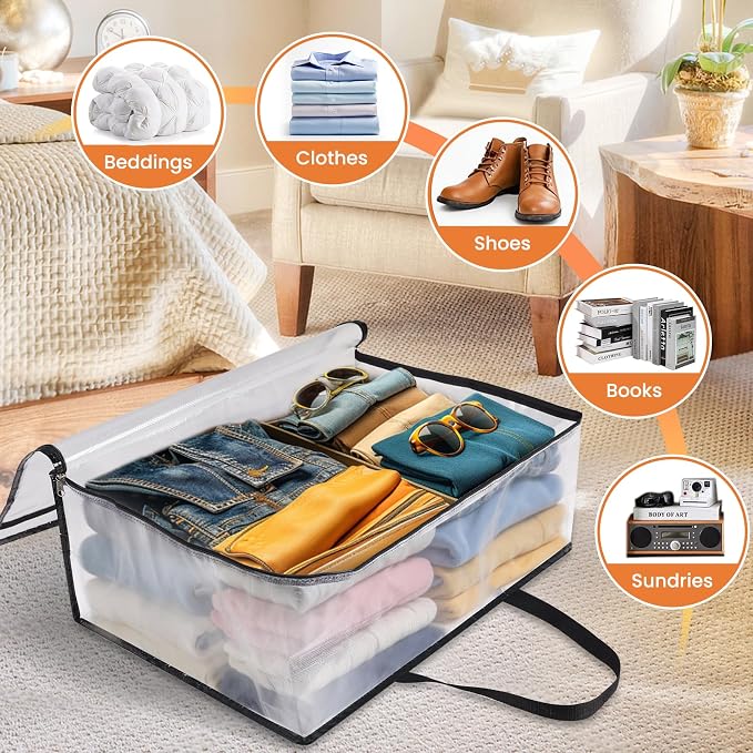 TasticTotes 4 Pack Clear Storage Bags - Image 6