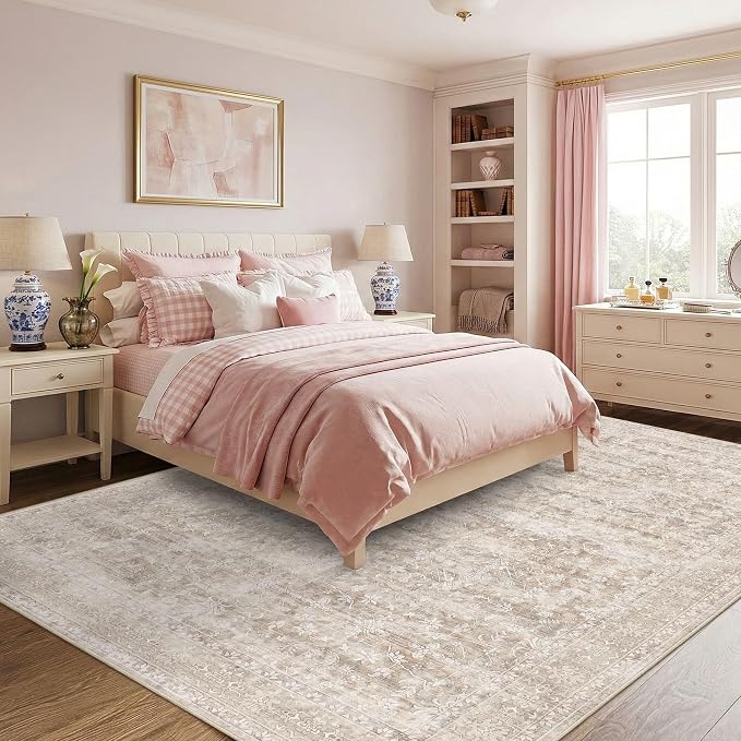 Latte&Fog Beige 8x10 Area Rugs for Living Room Netural Large Washable Rugs | - Image 4