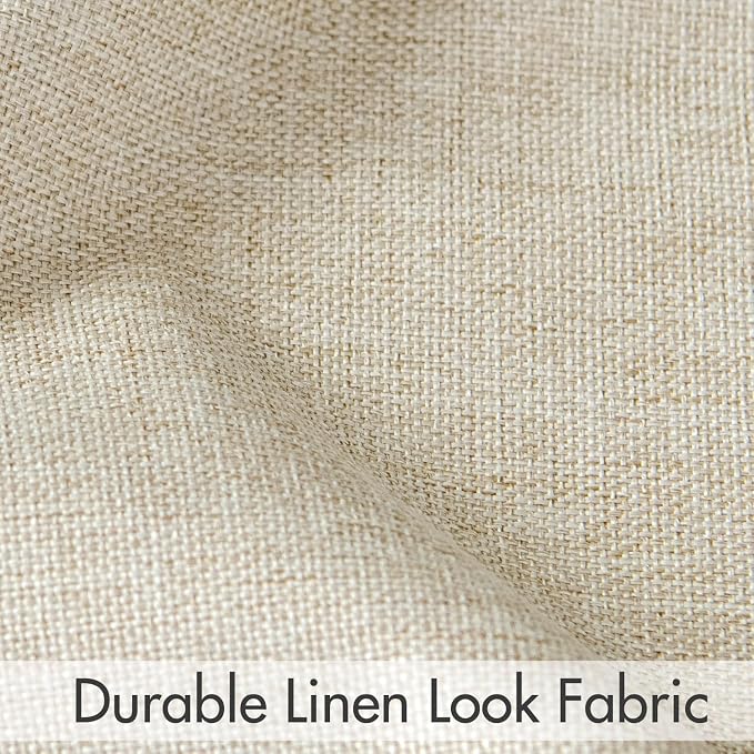 MIULEE 100% Blackout Curtains Linen Curtains & Drapes 84 Inch Cream Beige | 2 - Image 5
