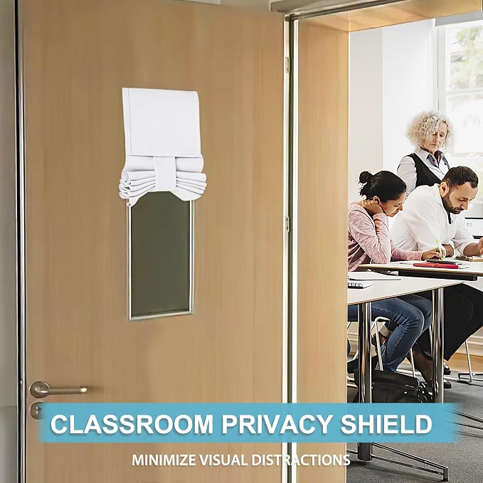 RYB HOME Classroom Door Window Cover, Room Darkening Door Curtain No Drill | - Image 3