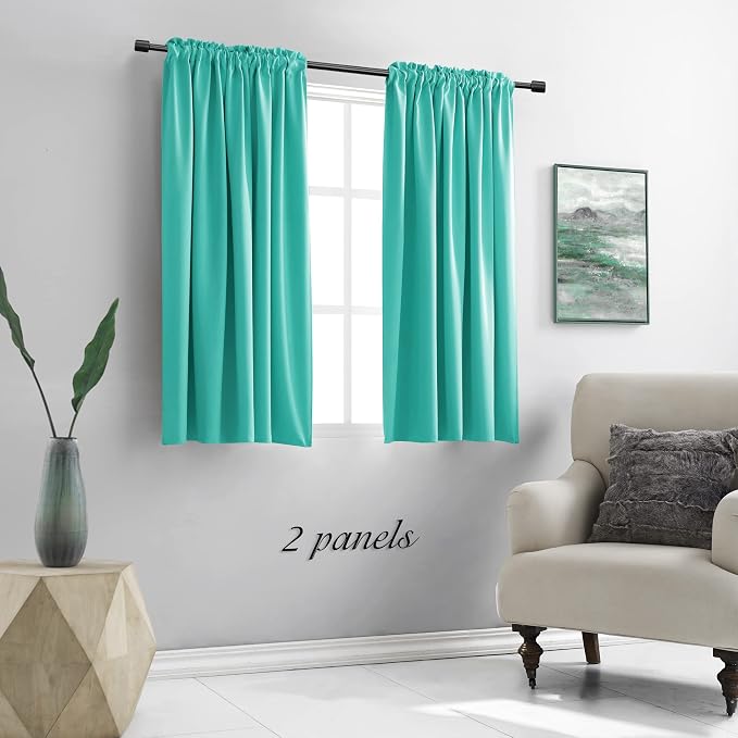 Turquoise Blackout Curtains for Bedroom - Image 2