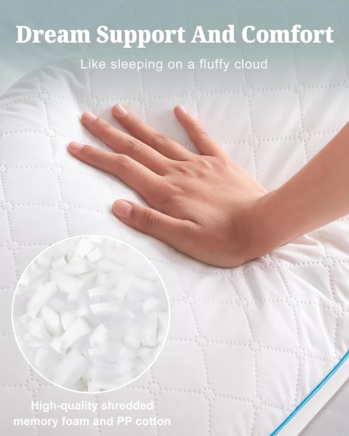 YZ HOME Long Body Pillow for Adults, Firm Body Pillow Shredded Memory Foam | - Image 4