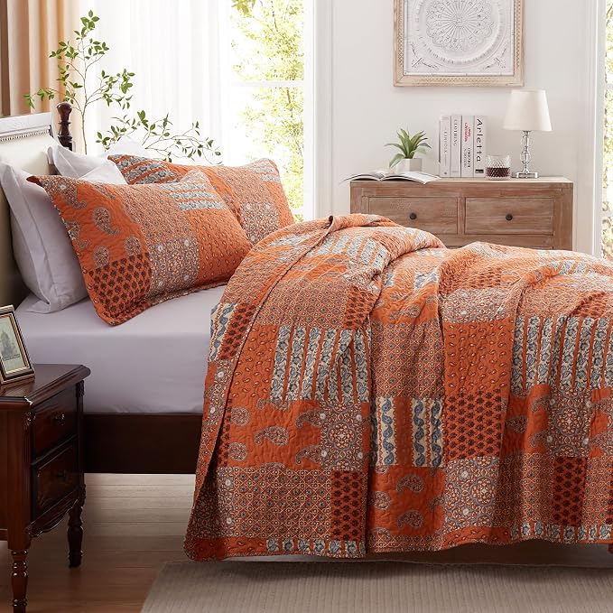 Quilt Set King Size 3 Piece Bedspread Coverlet Lightweight Comforter Microfiber - Image 3