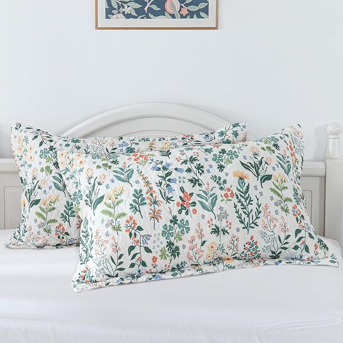 3-Piece Quilt Set Quilted Bedspread Lightweight Coverlet Set Garden Style - Image 5